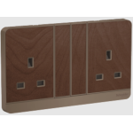 Schneider Electric 施耐德電氣 AvatarOn 13A 兩位連保護門有掣插座 (胡桃木) (E83T25_WD_C5)